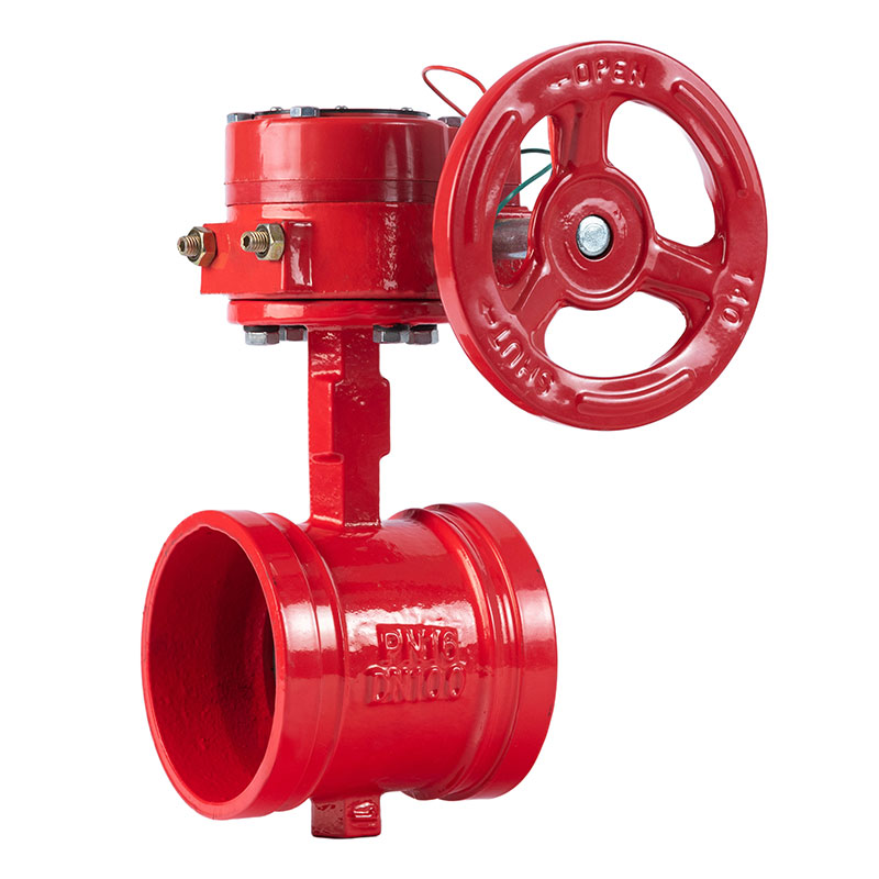 Katup Kupu-Kupu Beralur Sinyal dengan Worm Gear